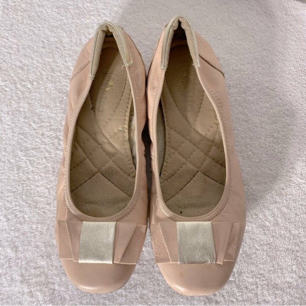 Nude Pink Leather Slip On Ballet Flats 36